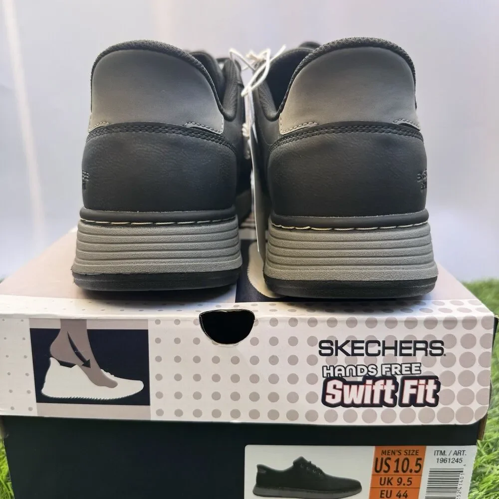 Skechers Hands Free Swift Fit Men’s 10.5 Black Waterproof Casual Sneakers New